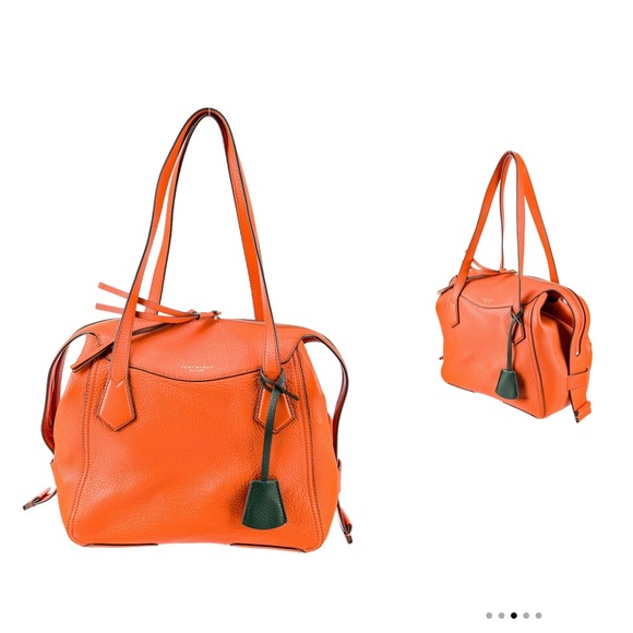 ⚡️ PRICE DROP Rare Tory Burch– genuine satchel canyon orange leather handbag - Picture 3 of 9